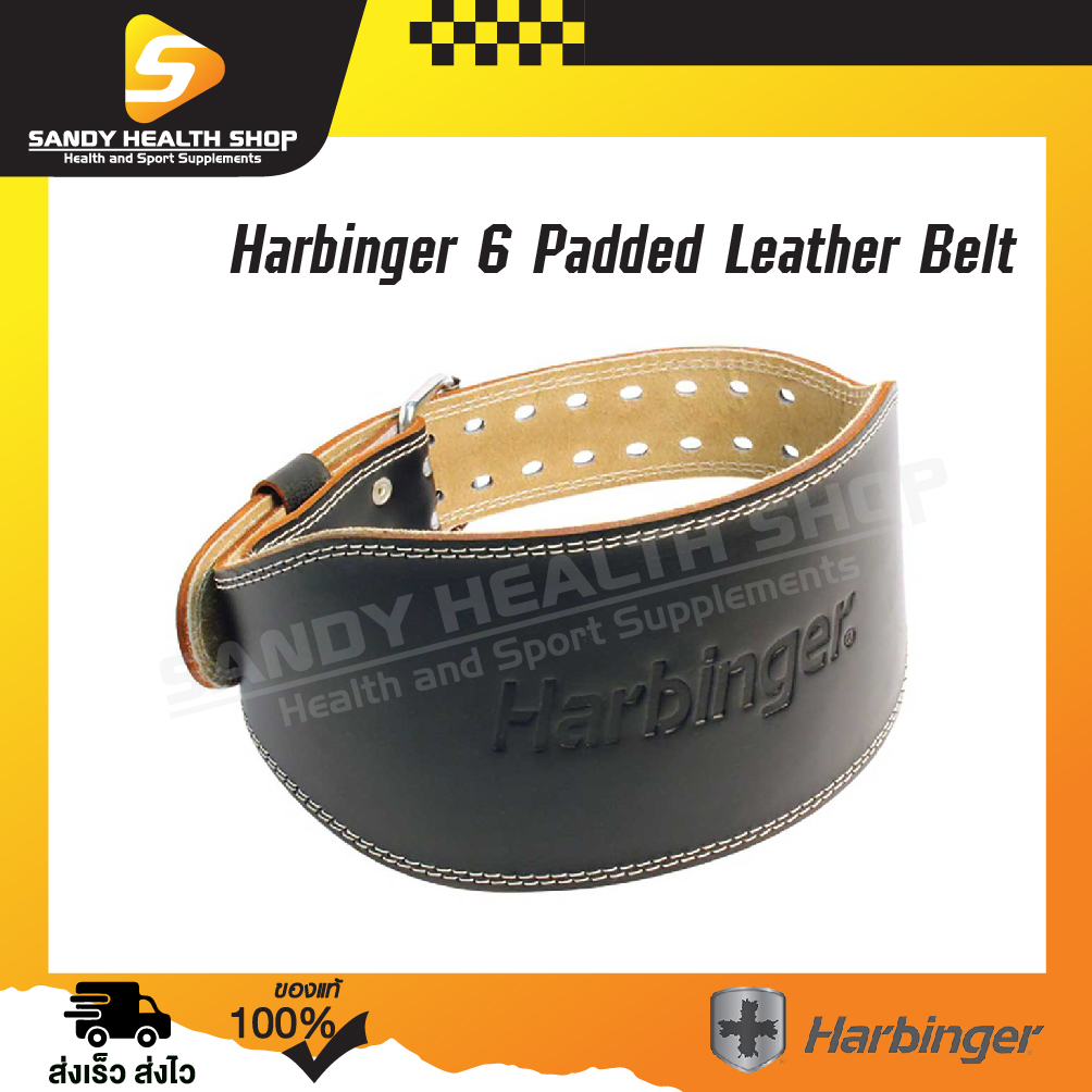 6 Padded Leather Belt เข็มขัด เข็มขัดยกน้ำหนัก เข็มขัดพยุงหลัง เข็มขัดรัดเอว